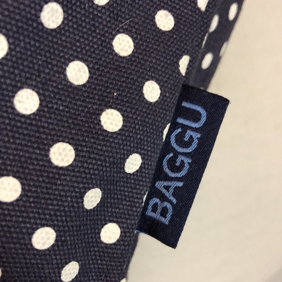 BAGGU Duck Tote Shoulder Crossbody Handle Tote PolkaDot Blue White Classic NEW - Picture 11 of 16